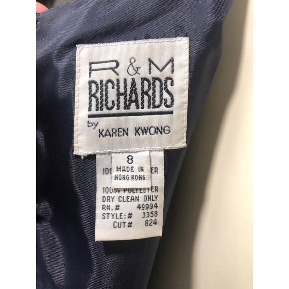 R & M Richard’s formal navy dress looks like a 2 piece with beading size 8 - Picture 11 of 12